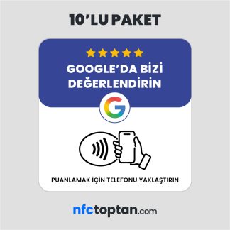 10 Adet Google Yorum Pleksi NFC Kart