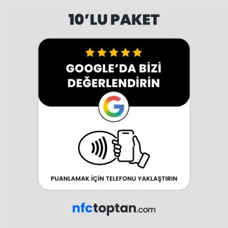 10 Adet Google Yorum Pleksi NFC Kart