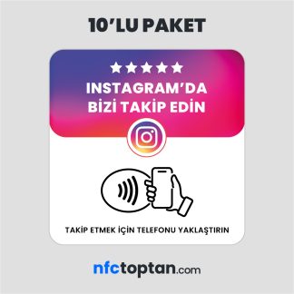 10 Adet Instagram Takip Pleksi NFC Kart