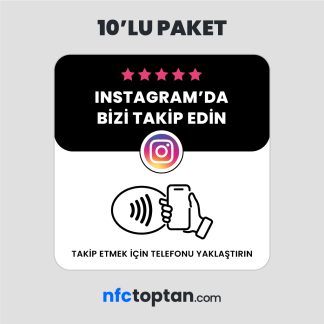 10 Adet Instagram Takip Pleksi NFC Kart
