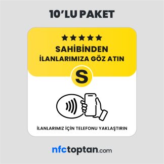 10 Adet Sahibinden Pleksi NFC Kart