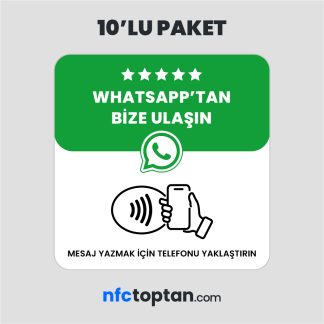 10 Adet Whatsapp Mesaj Pleksi NFC Kart