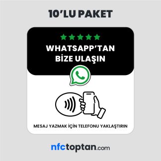 10 Adet Whatsapp Mesaj Pleksi NFC Kart