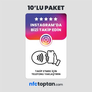 10 Adet Instagram Takip NFC Kartı