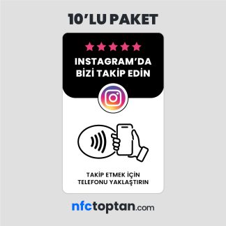 10 Adet Instagram Takip NFC Kartı