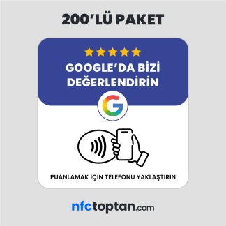 200 Adet Google Yorum Pleksi NFC Kart