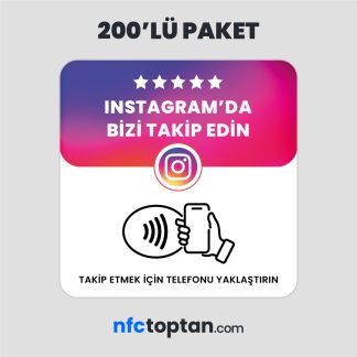 200 Adet Instagram Takip Pleksi NFC Kart