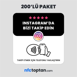 200 Adet Instagram Takip Pleksi NFC Kart