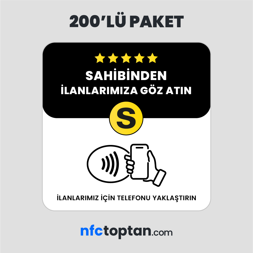 200 Adet Sahibinden Pleksi NFC Kart