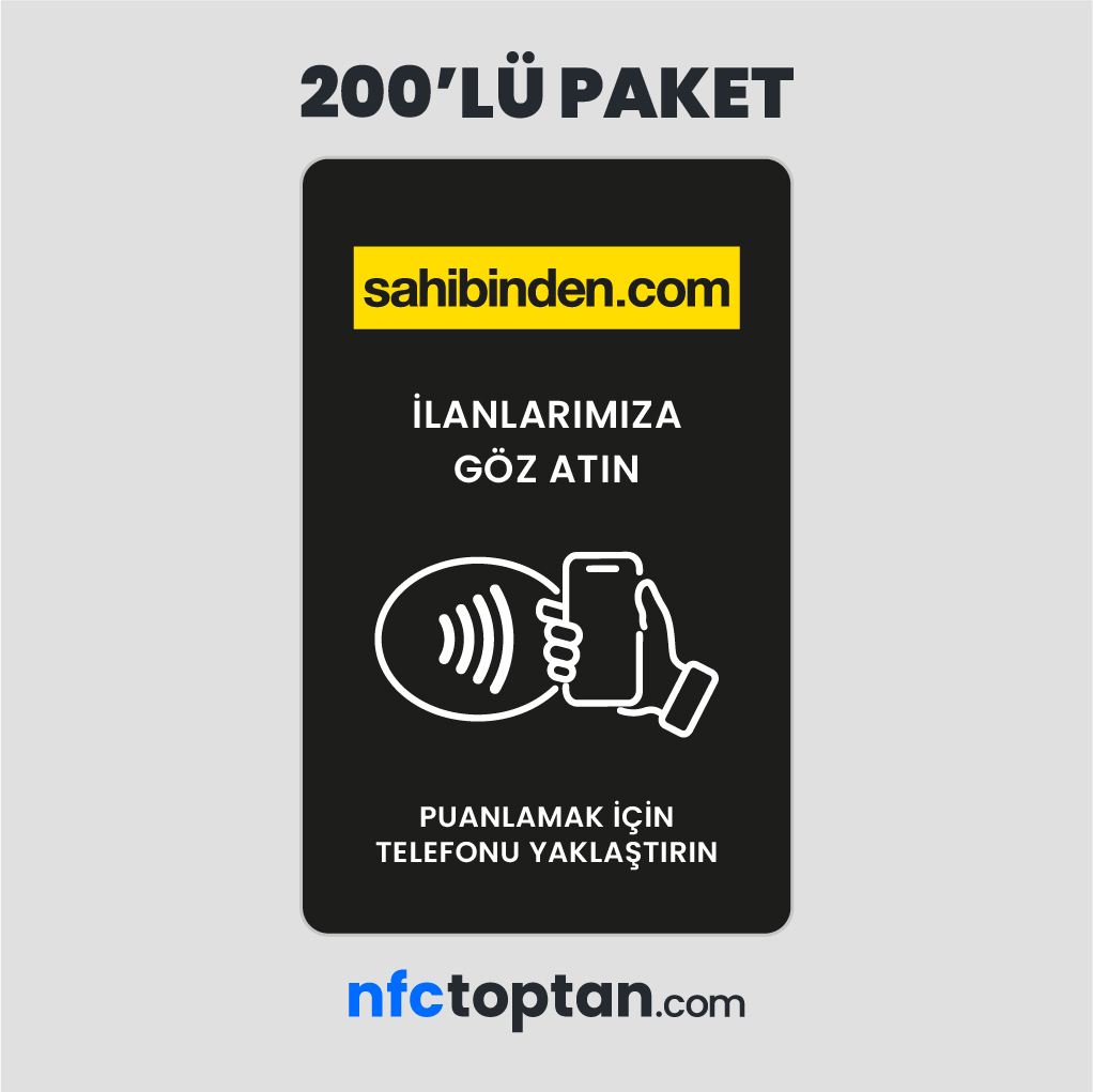 200 Adet Sahibinden NFC Kartı (Siyah)