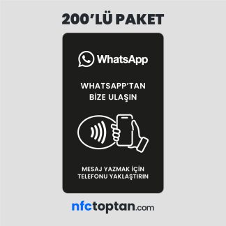 200 Adet Whatsapp Mesaj NFC Kartı (Siyah)
