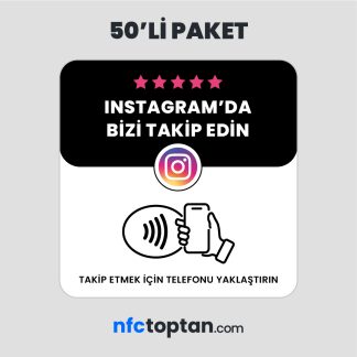 50 Adet Instagram Takip Pleksi NFC Kart