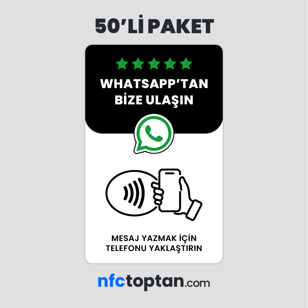 50 Adet Whatsapp Mesaj NFC Kartı