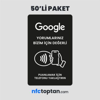 50 Adet Google Yorum NFC Kartı (Siyah)